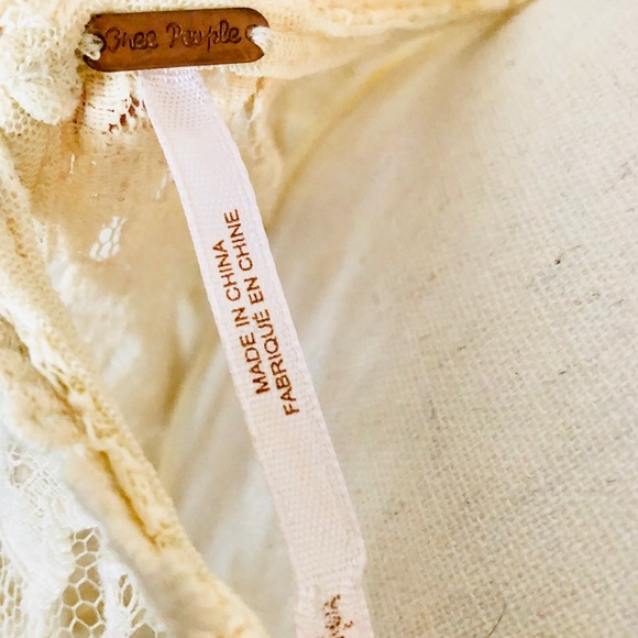 Free People ivory lace blouse size small - Picture 5 of 5